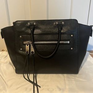 Milly black leather satchel